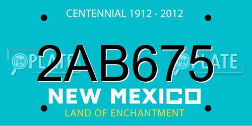 2AB675 New Mexico License Plate