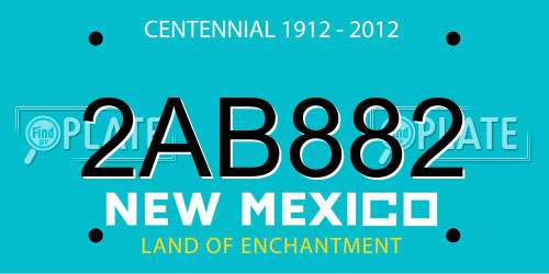 2AB882 New Mexico License Plate