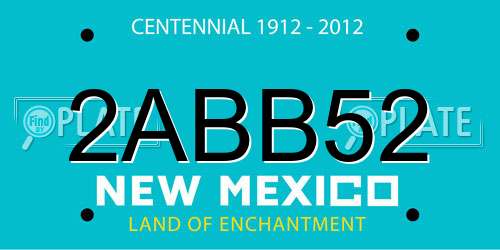 2ABB52 New Mexico License Plate