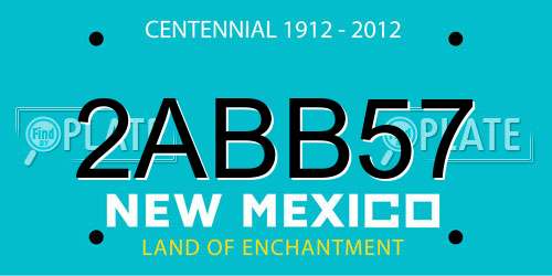 2ABB57 New Mexico License Plate