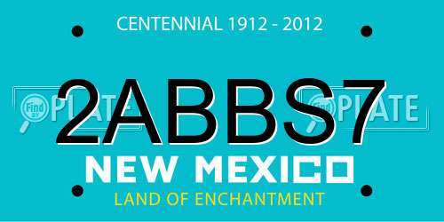 2ABBS7 New Mexico License Plate