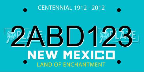 2ABD123 New Mexico License Plate