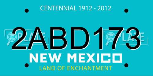 2ABD173 New Mexico License Plate