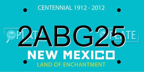 2ABG25 New Mexico License Plate
