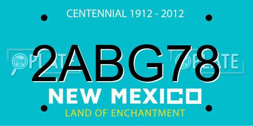 2ABG78 New Mexico License Plate