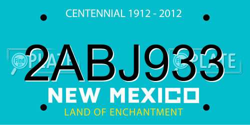 2ABJ933 New Mexico License Plate