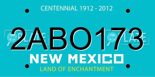 2ABO173 New Mexico License Plate