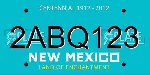 2ABQ123 New Mexico License Plate