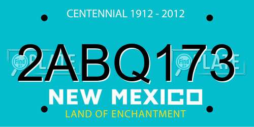 2ABQ173 New Mexico License Plate