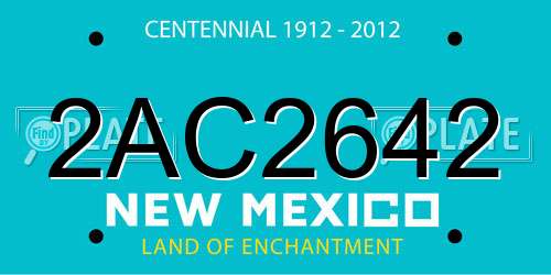 2AC2642 New Mexico License Plate