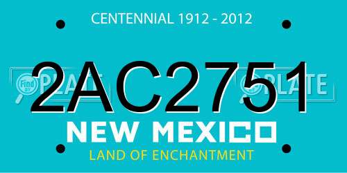 2AC2751 New Mexico License Plate