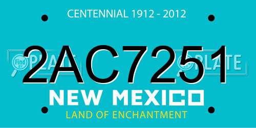 2AC7251 New Mexico License Plate