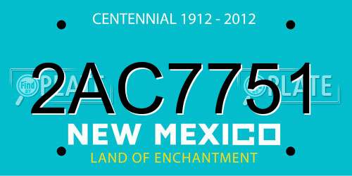 2AC7751 New Mexico License Plate