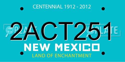 2ACT251 New Mexico License Plate