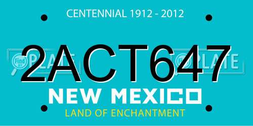 2ACT647 New Mexico License Plate