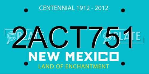 2ACT751 New Mexico License Plate