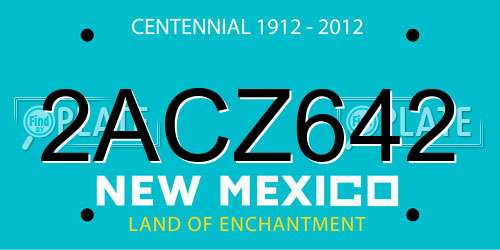 2ACZ642 New Mexico License Plate