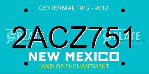 2ACZ751 New Mexico License Plate