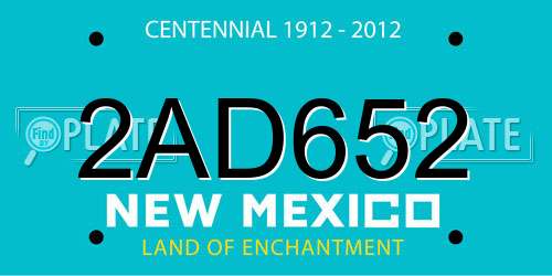 2AD652 New Mexico License Plate