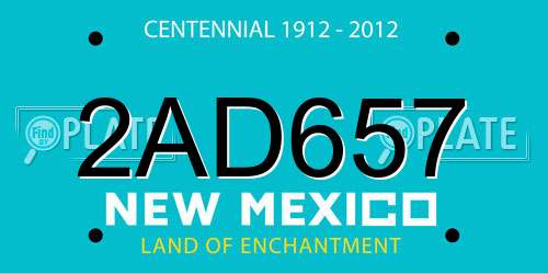 2AD657 New Mexico License Plate