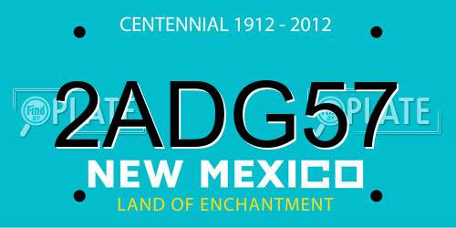 2ADG57 New Mexico License Plate
