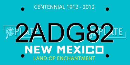 2ADG82 New Mexico License Plate