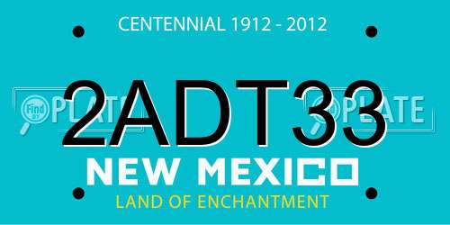 2ADT33 New Mexico License Plate