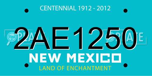 2AE1250 New Mexico License Plate