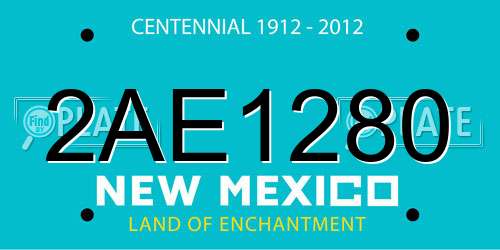 2AE1280 New Mexico License Plate
