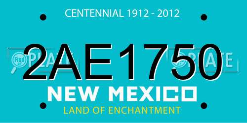 2AE1750 New Mexico License Plate