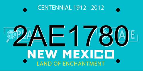 2AE1780 New Mexico License Plate