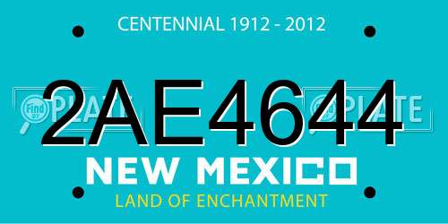 2AE4644 New Mexico License Plate