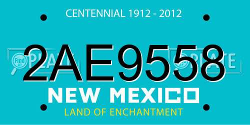 2AE9558 New Mexico License Plate