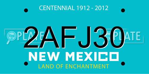 2AFJ30 New Mexico License Plate