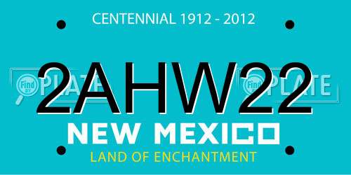2AHW22 New Mexico License Plate
