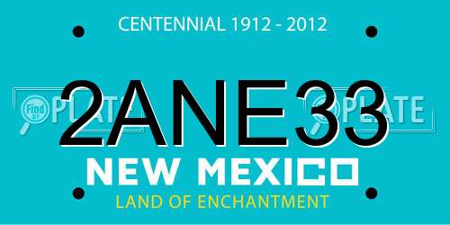 2ANE33 New Mexico License Plate