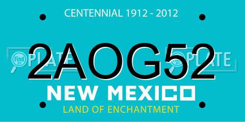 2AOG52 New Mexico License Plate