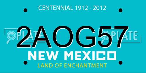 2AOG57 New Mexico License Plate