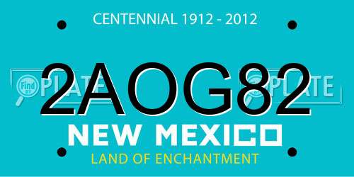 2AOG82 New Mexico License Plate