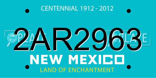 2AR2963 New Mexico License Plate