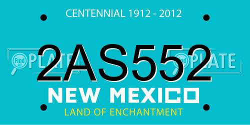 2AS552 New Mexico License Plate