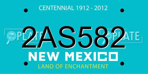 2AS582 New Mexico License Plate