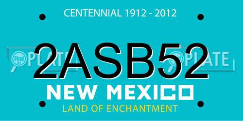 2ASB52 New Mexico License Plate