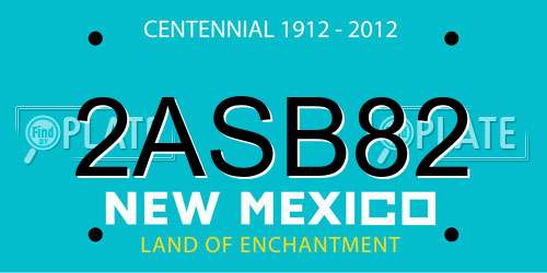 2ASB82 New Mexico License Plate