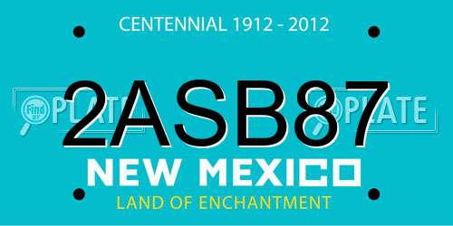 2ASB87 New Mexico License Plate