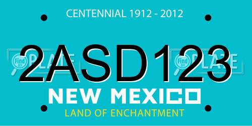 2ASD123 New Mexico License Plate