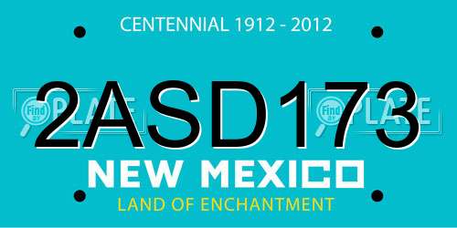 2ASD173 New Mexico License Plate
