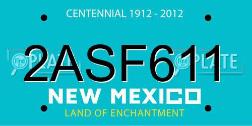 2ASF611 New Mexico License Plate