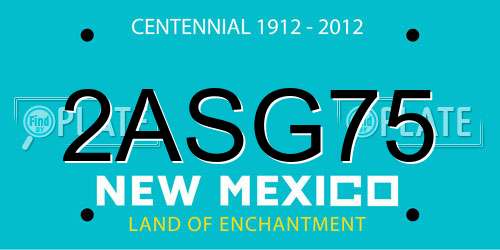 2ASG75 New Mexico License Plate