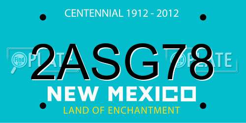 2ASG78 New Mexico License Plate